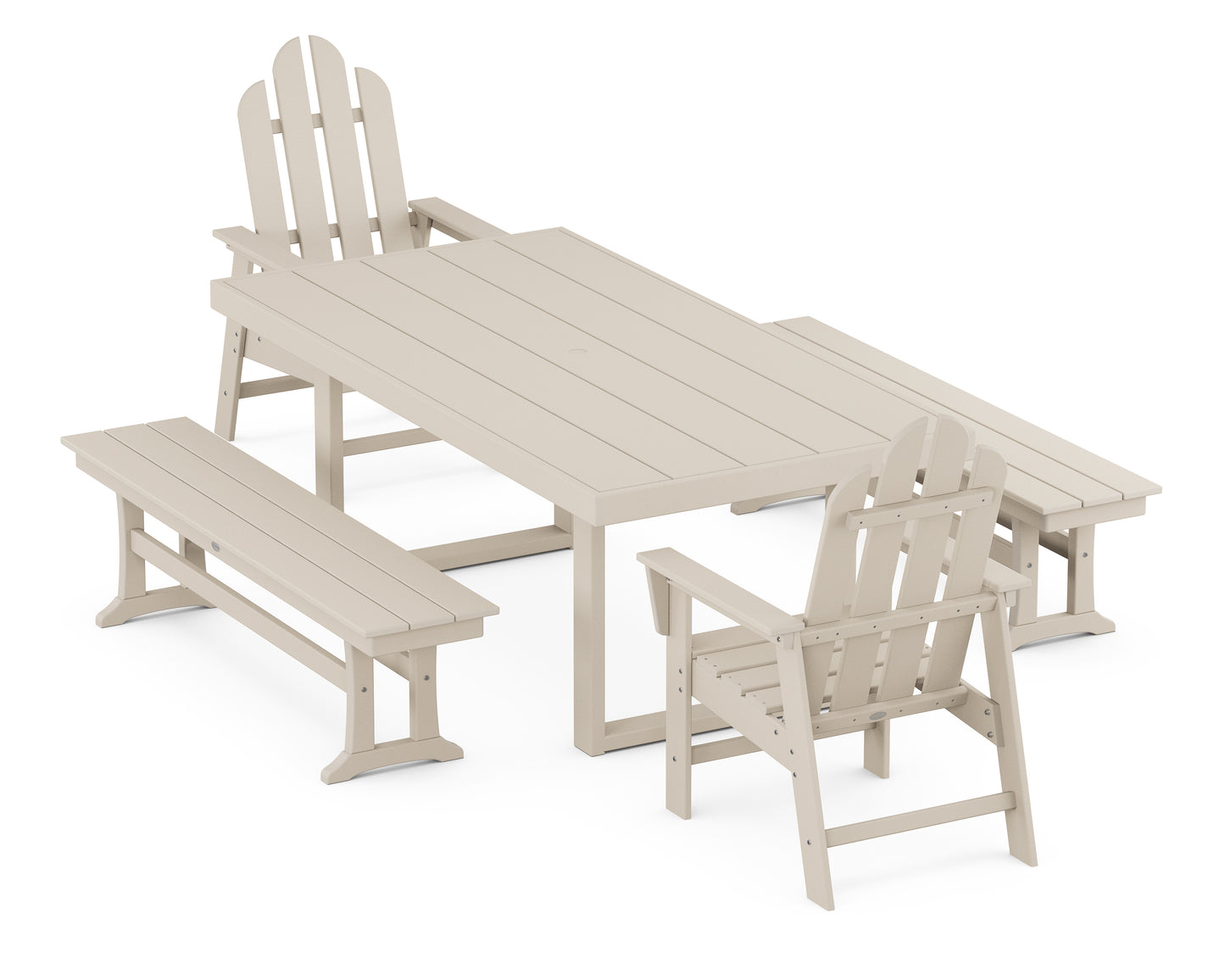 Long Island 5-Piece Dining Set with Benches