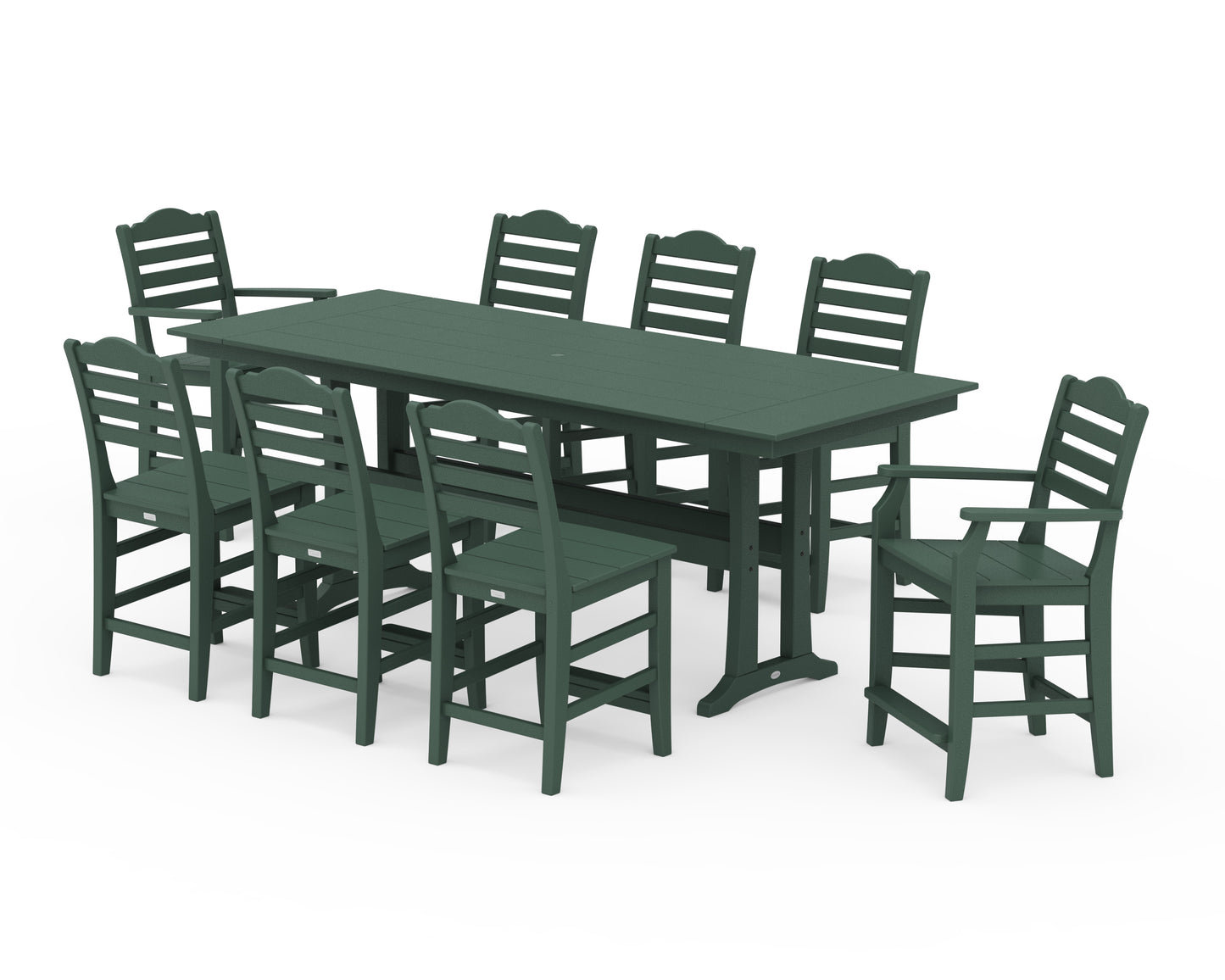 Savannah 9-Piece Farmhouse Counter Set with Trestle Legs