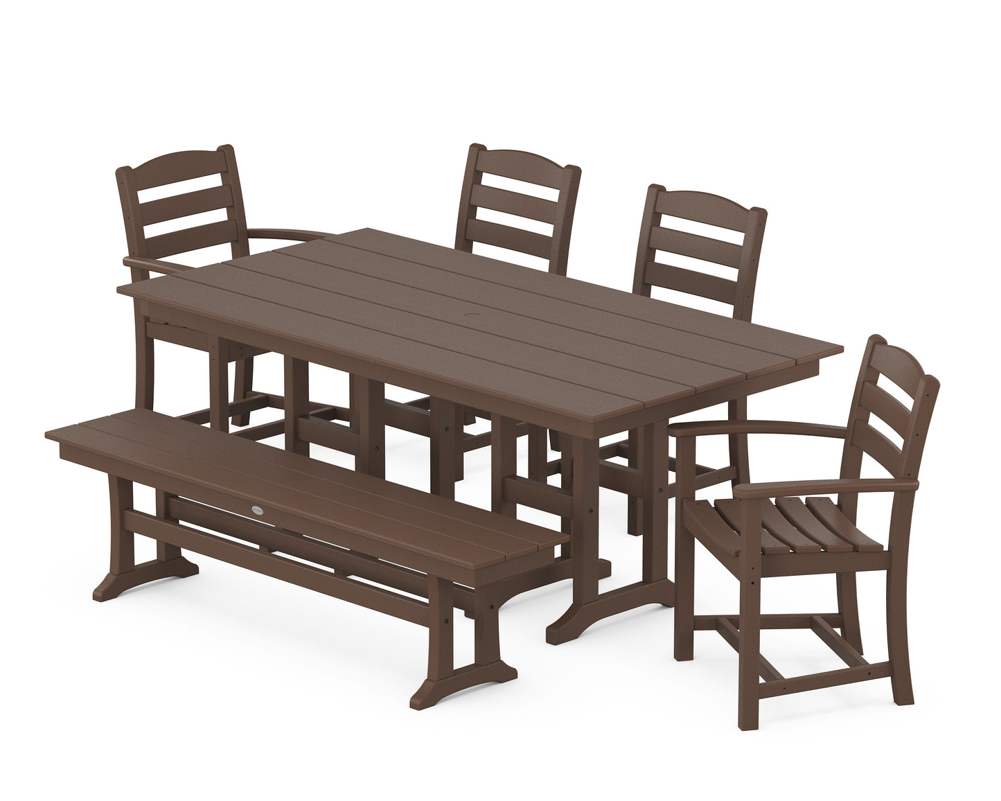 La Casa CafÃ© 6-Piece Farmhouse Dining Set with Bench