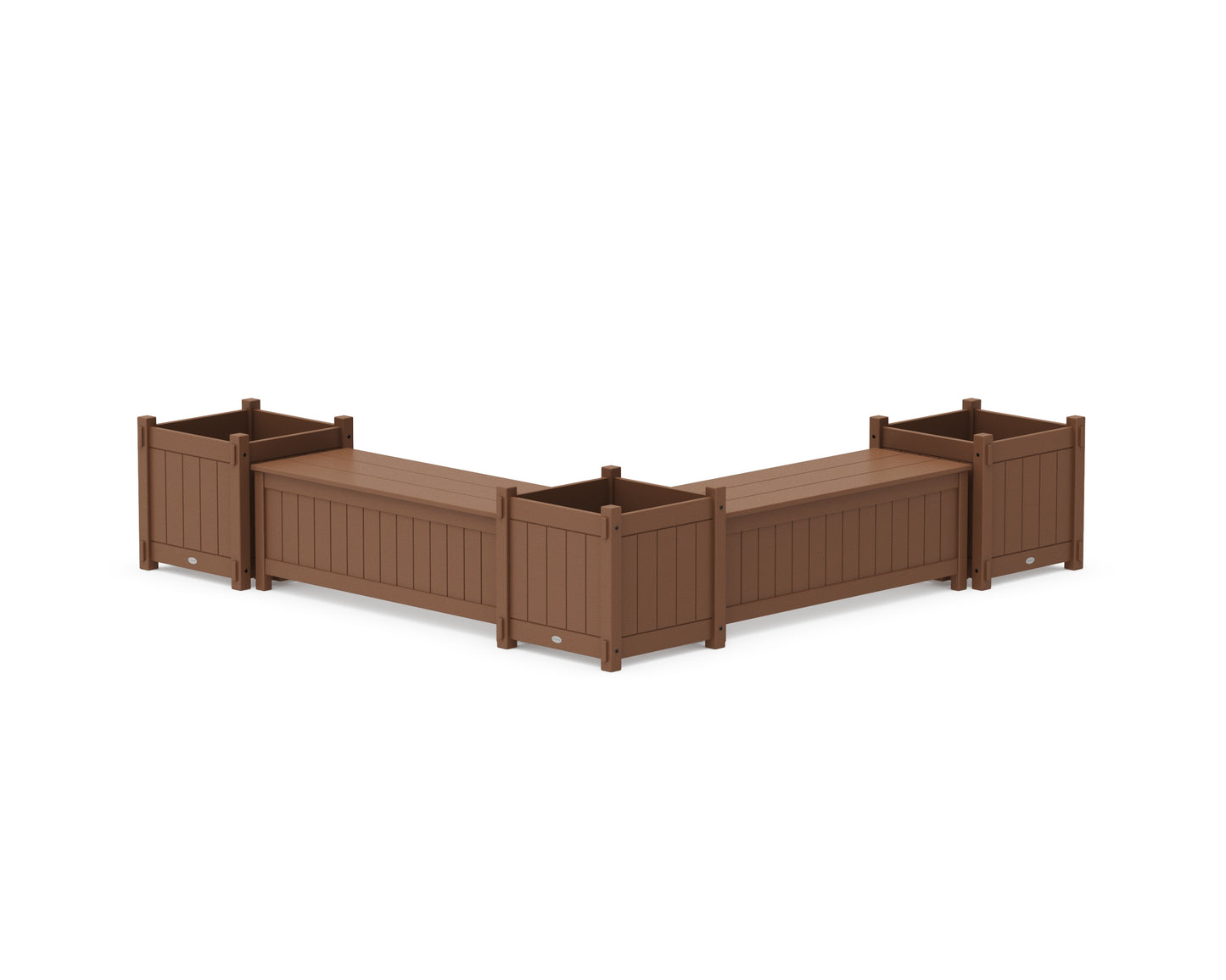 48" Vineyard L- Shaped Planter Storage Bench Corner Set- Large