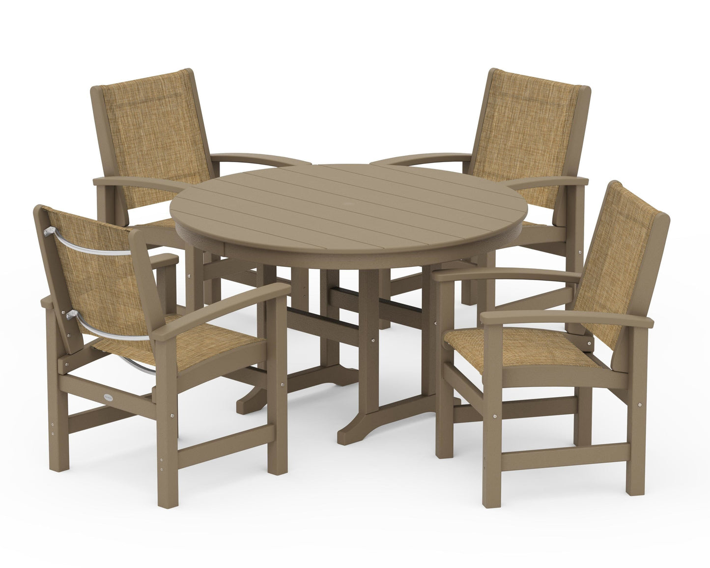 Coastal 5-Piece Round Farmhouse Dining Set