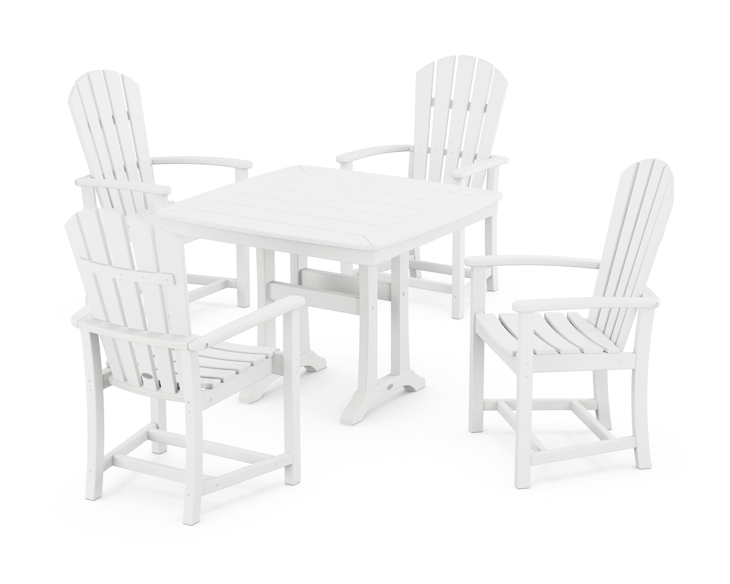 Palm Coast 5-Piece Dining Set with Trestle Legs