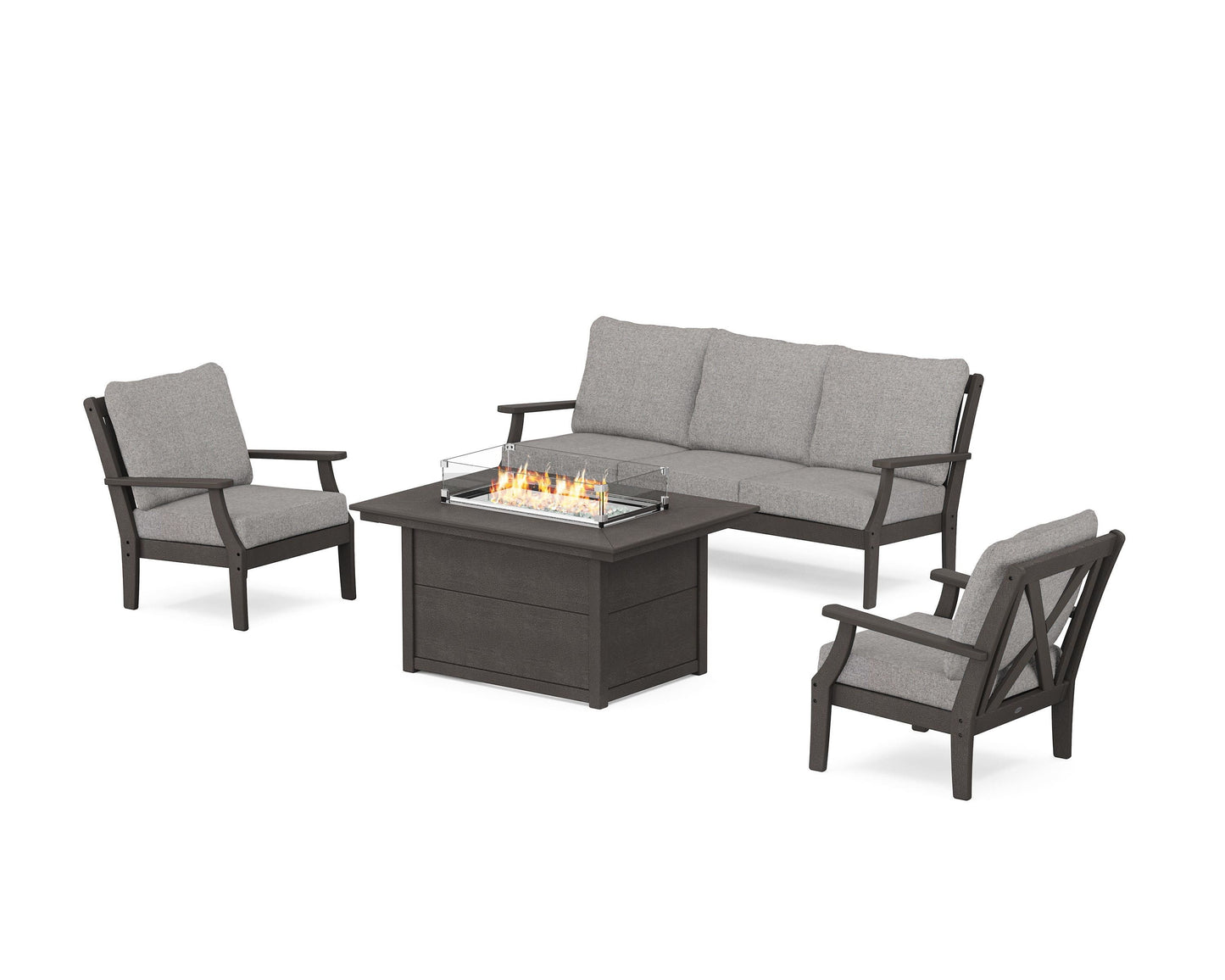 Braxton Deep Seating Fire Pit Table Set