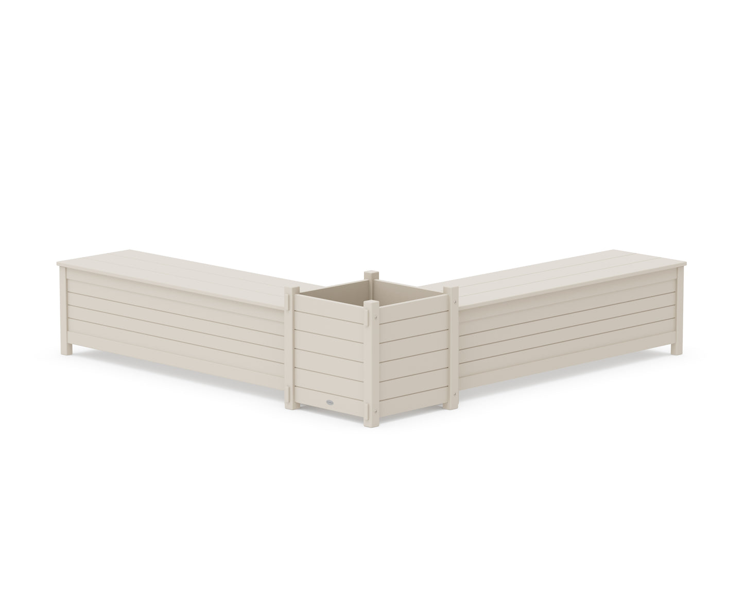 60" Nautical L- Shaped Planter Storage Bench Set- Large