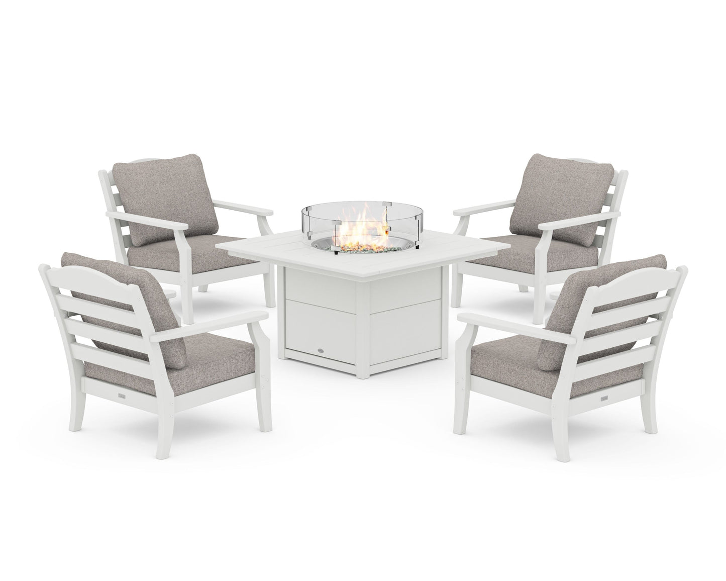 Savannah 5-Piece Deep Seating Set with Fire Pit Table