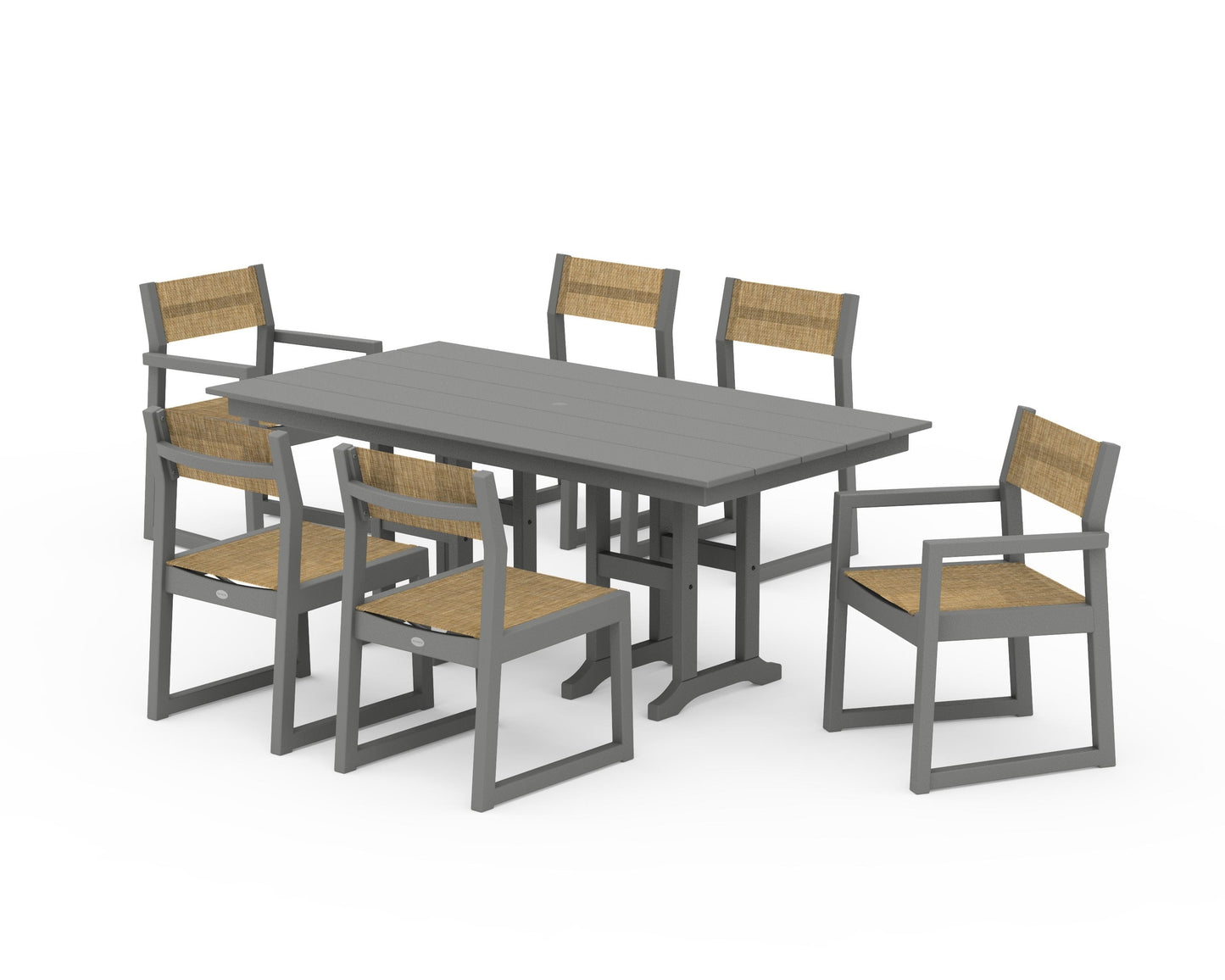 EDGE Sling 7-Piece Farmhouse Dining Set