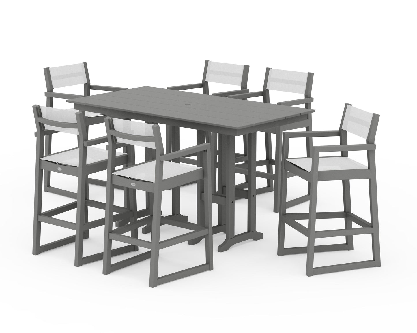 EDGE Sling Arm Chair 7-Piece Farmhouse Bar Set