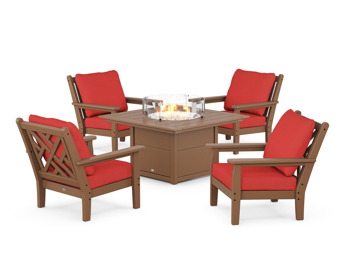 Chippendale 5-Piece Deep Seating Set with Fire Pit Table