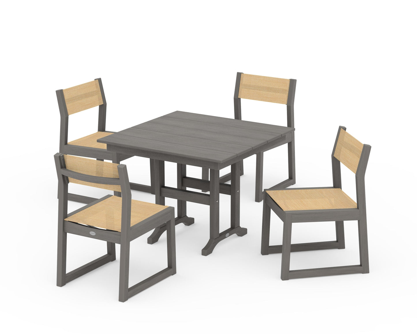 EDGE Sling Side Chair 5-Piece Farmhouse Dining Set