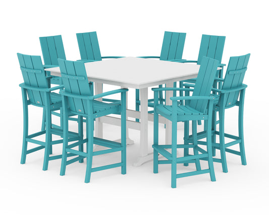 Modern Adirondack 9-Piece Farmhouse Trestle Bar Set