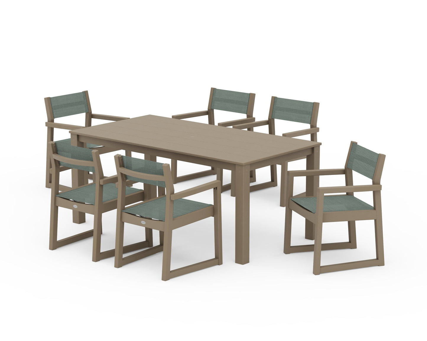 EDGE Sling Arm Chair 7-Piece Parsons Dining Set