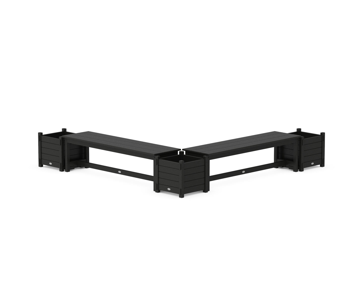 60" Nautical L- Shaped Planter Bench Corner Set