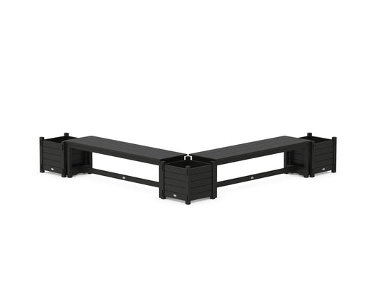 60" Nautical L- Shaped Planter Bench Corner Set