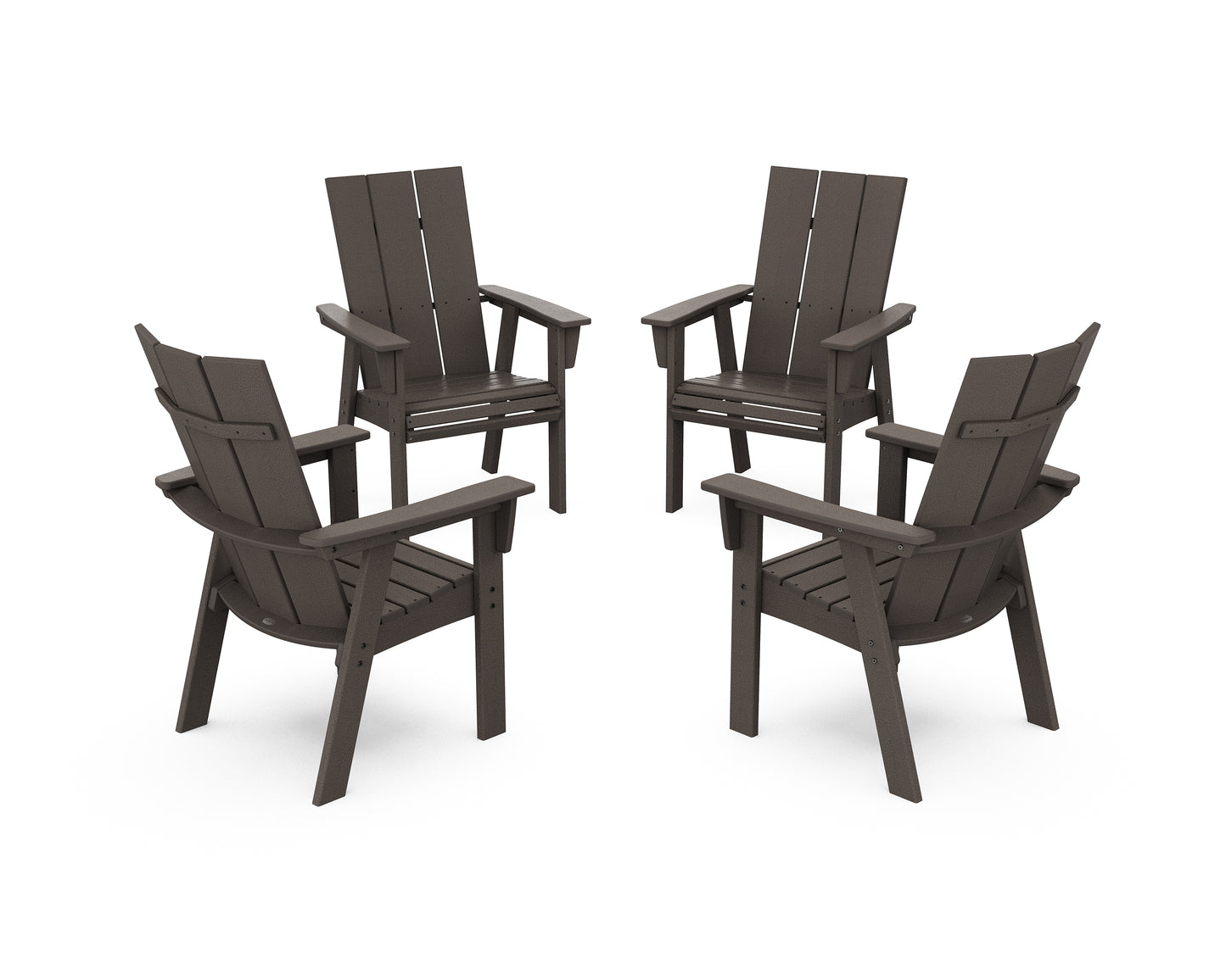 Modern 4-Piece Curveback Upright Adirondack Conversation Set