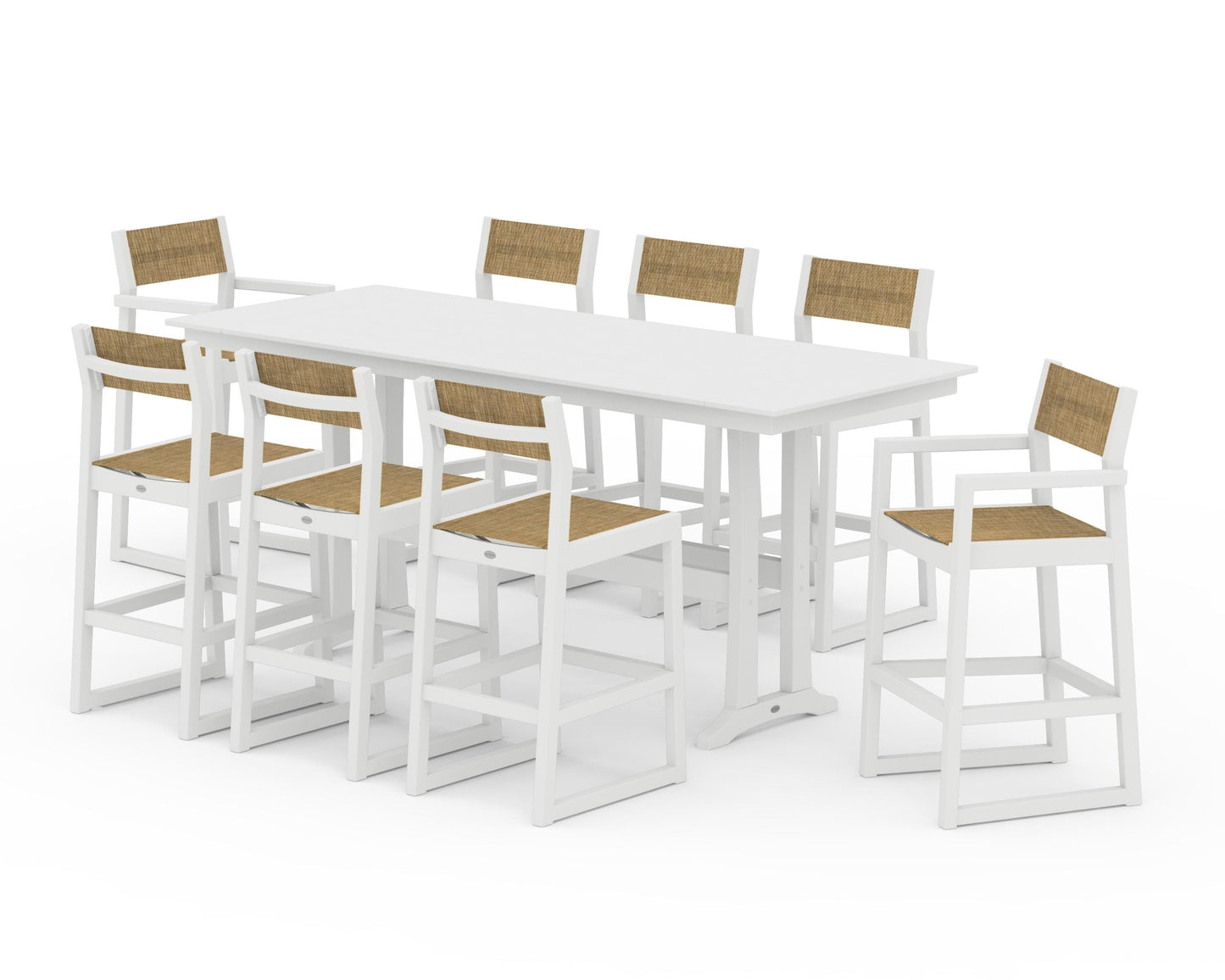 EDGE Sling 9-Piece Farmhouse Bar Set with Trestle Legs