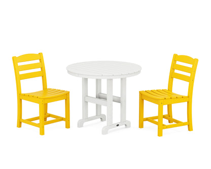 La Casa Cafe Side Chair 3-Piece Round Dining Set