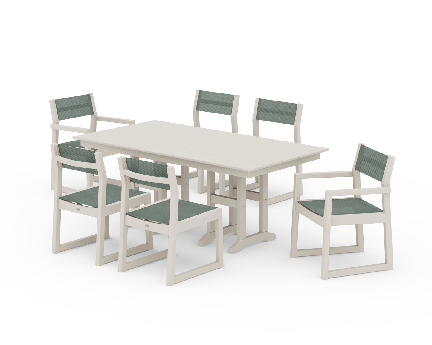 EDGE Sling 7-Piece Farmhouse Dining Set