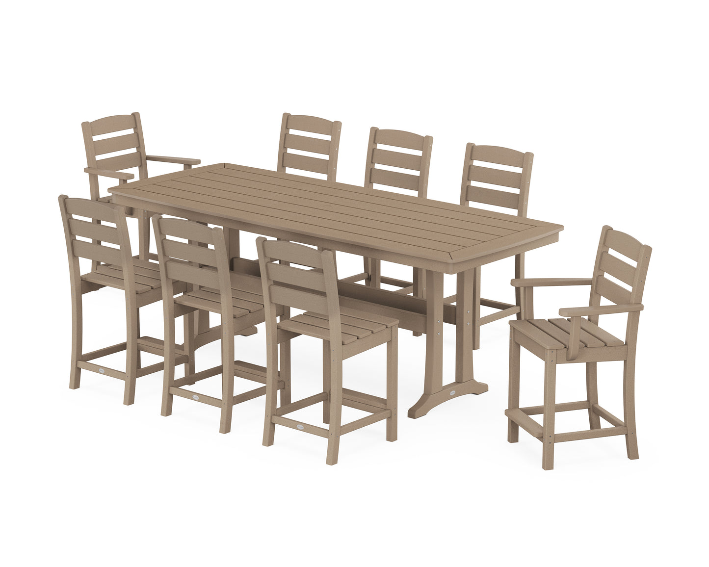 Lakeside 9-Piece Counter Set with Trestle Legs