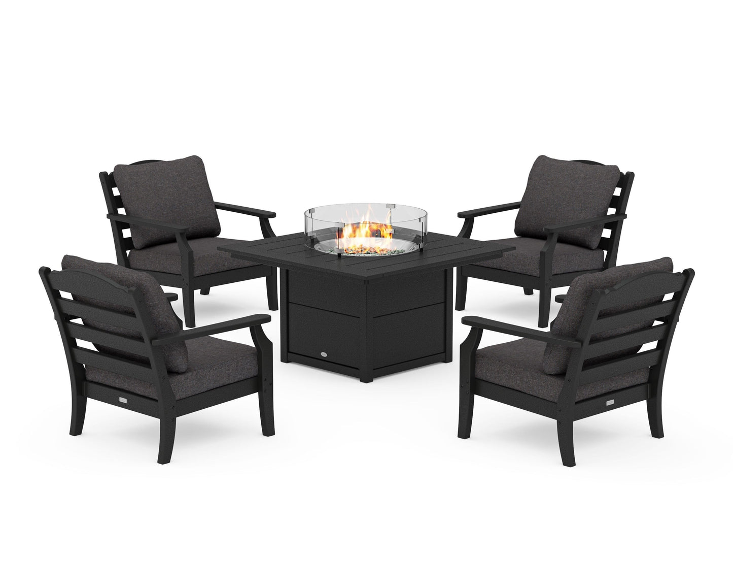 Savannah 5-Piece Deep Seating Set with Fire Pit Table