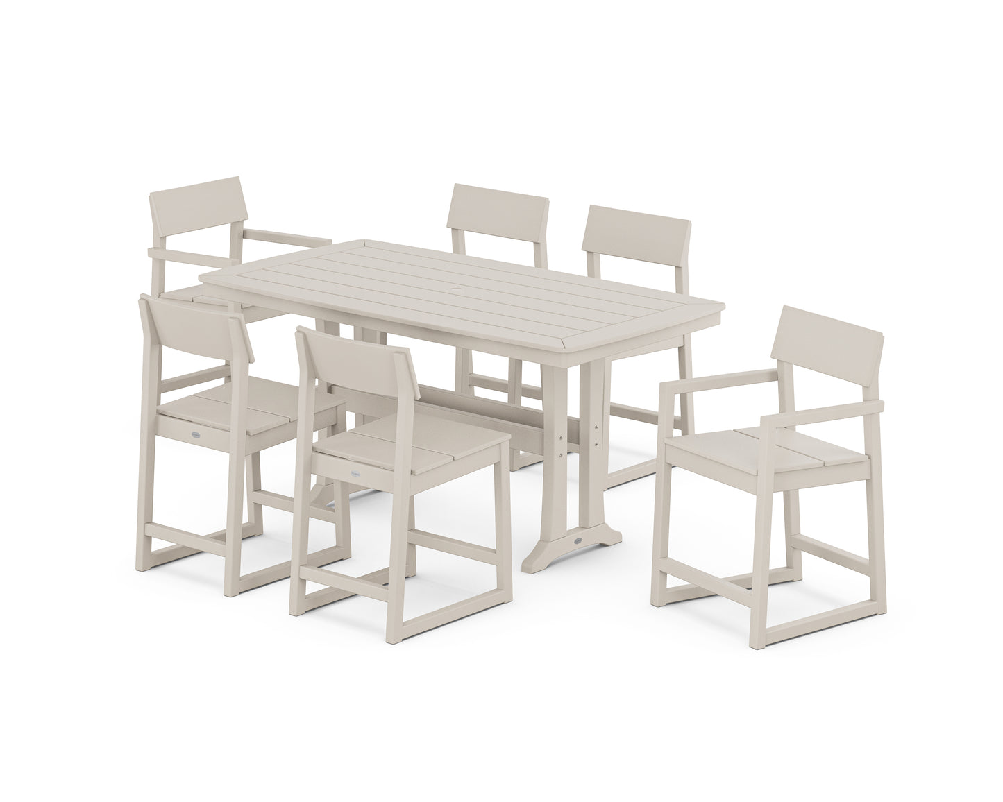 EDGE 7-Piece Counter Set with Trestle Legs