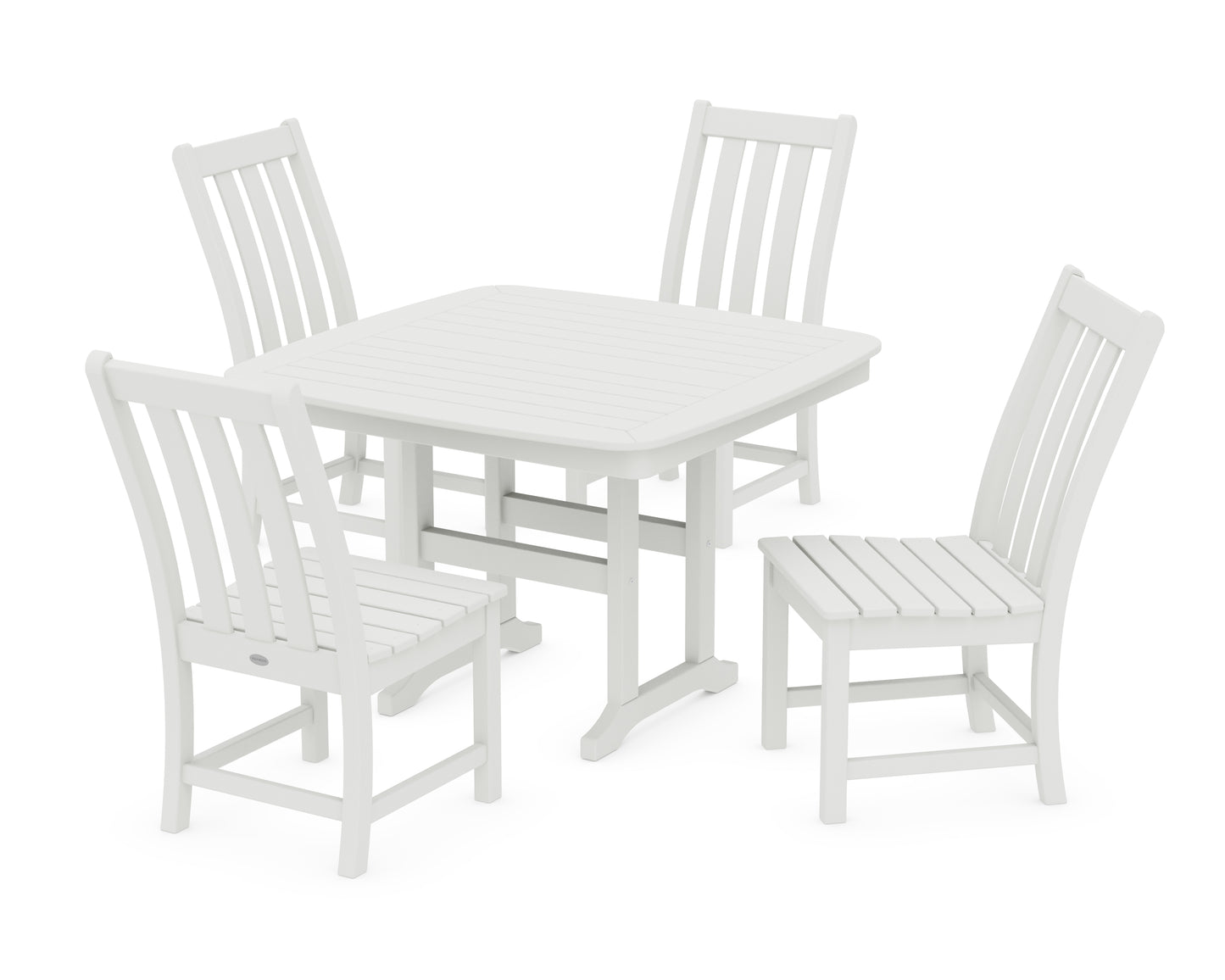 Vineyard Side Chair 5-Piece Dining Set with Trestle Legs