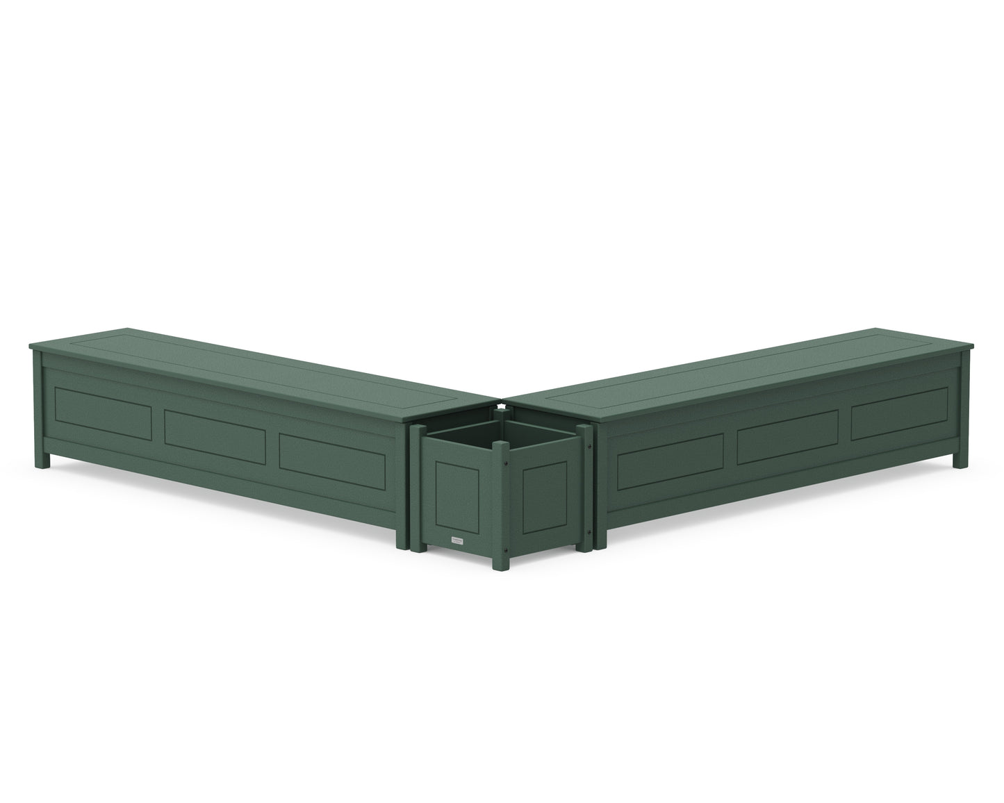 72" Country Living L- Shaped Planter Storage Bench Set