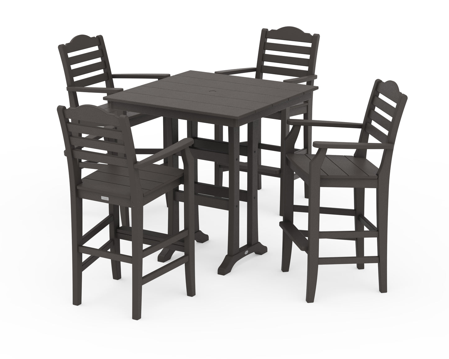 Savannah 5-Piece Farmhouse Bar Set with Trestle Legs