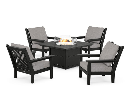 Chippendale 5-Piece Deep Seating Set with Fire Pit Table