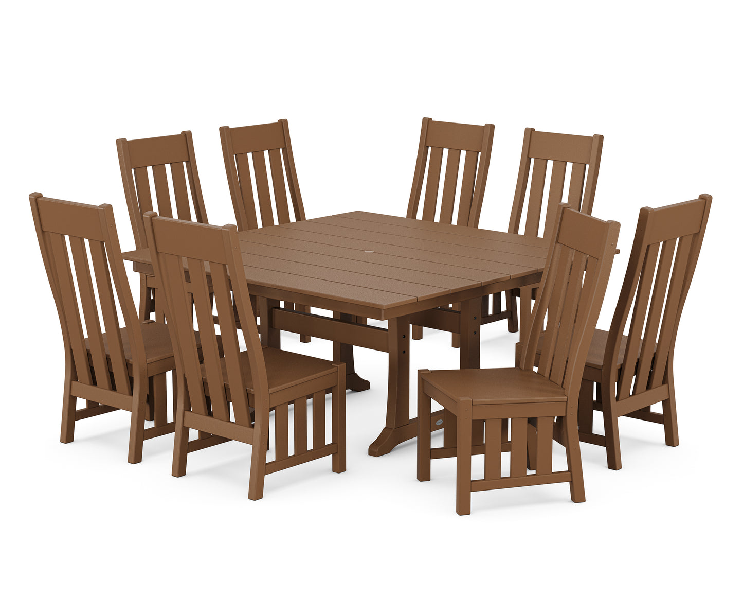 Acadia Side Chair 9-Piece Square Farmhouse Dining Set with Trestle Legs