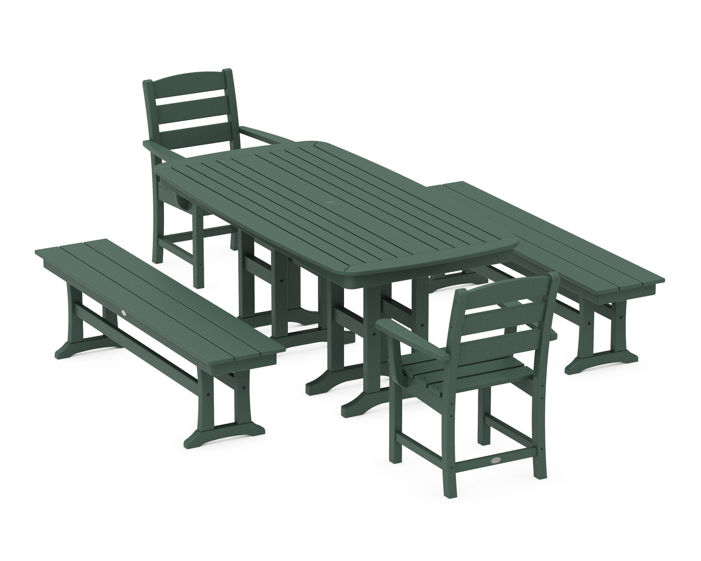 Lakeside 5-Piece Dining Set with Benches