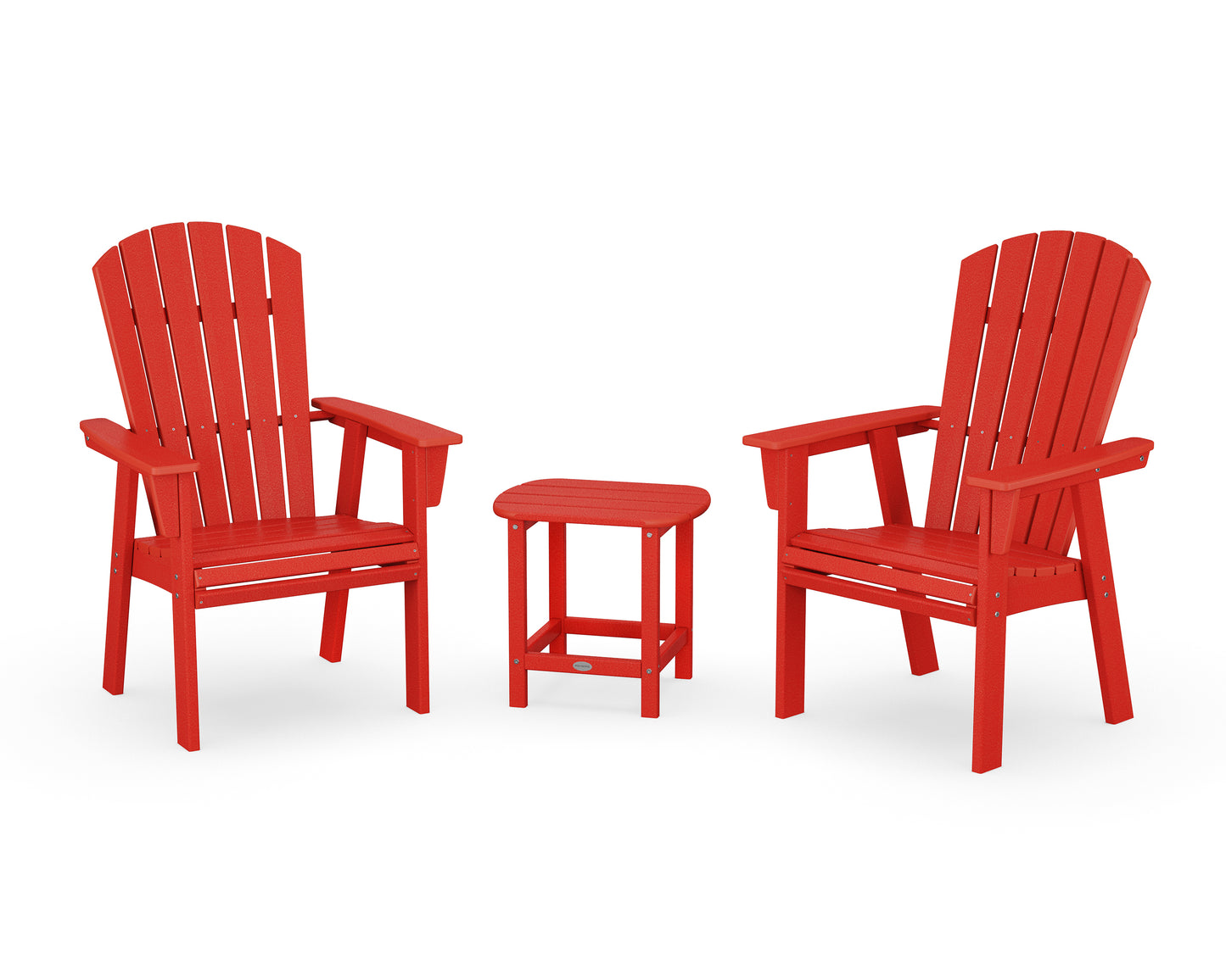 Nautical 3-Piece Curveback Upright Adirondack Chair Set