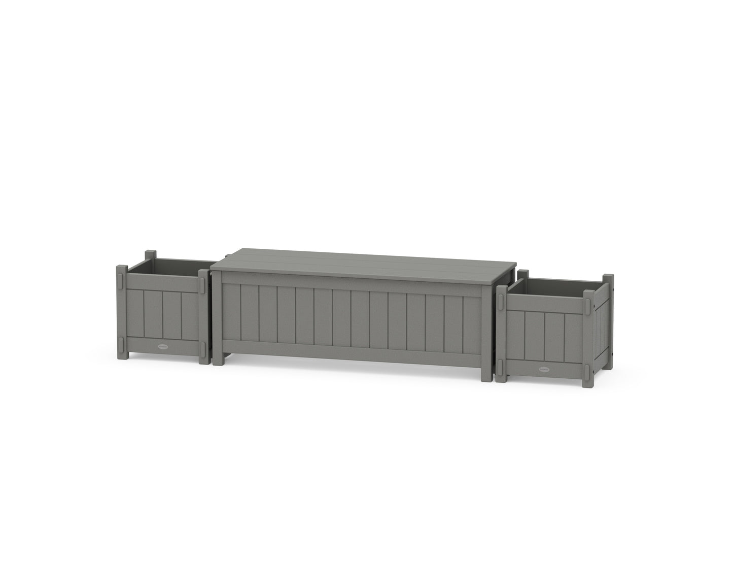 48" Vineyard Straight Planter Storage Bench Set