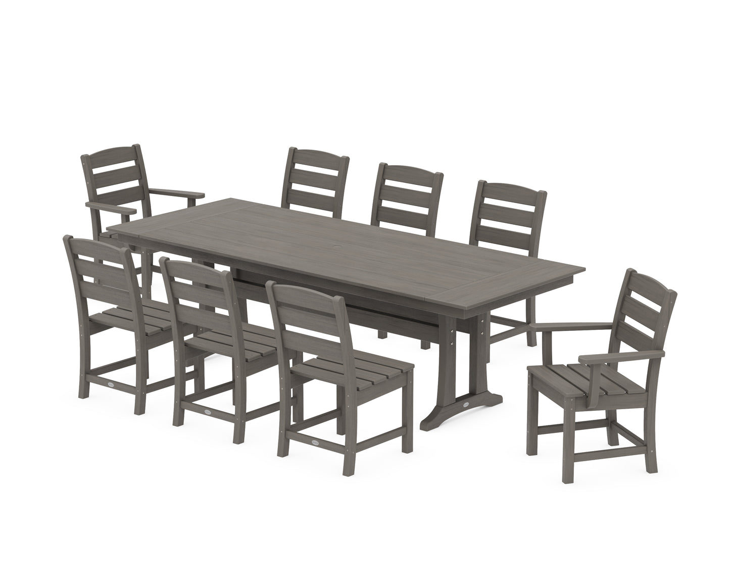 Lakeside 9-Piece Farmhouse Dining Set with Trestle Legs