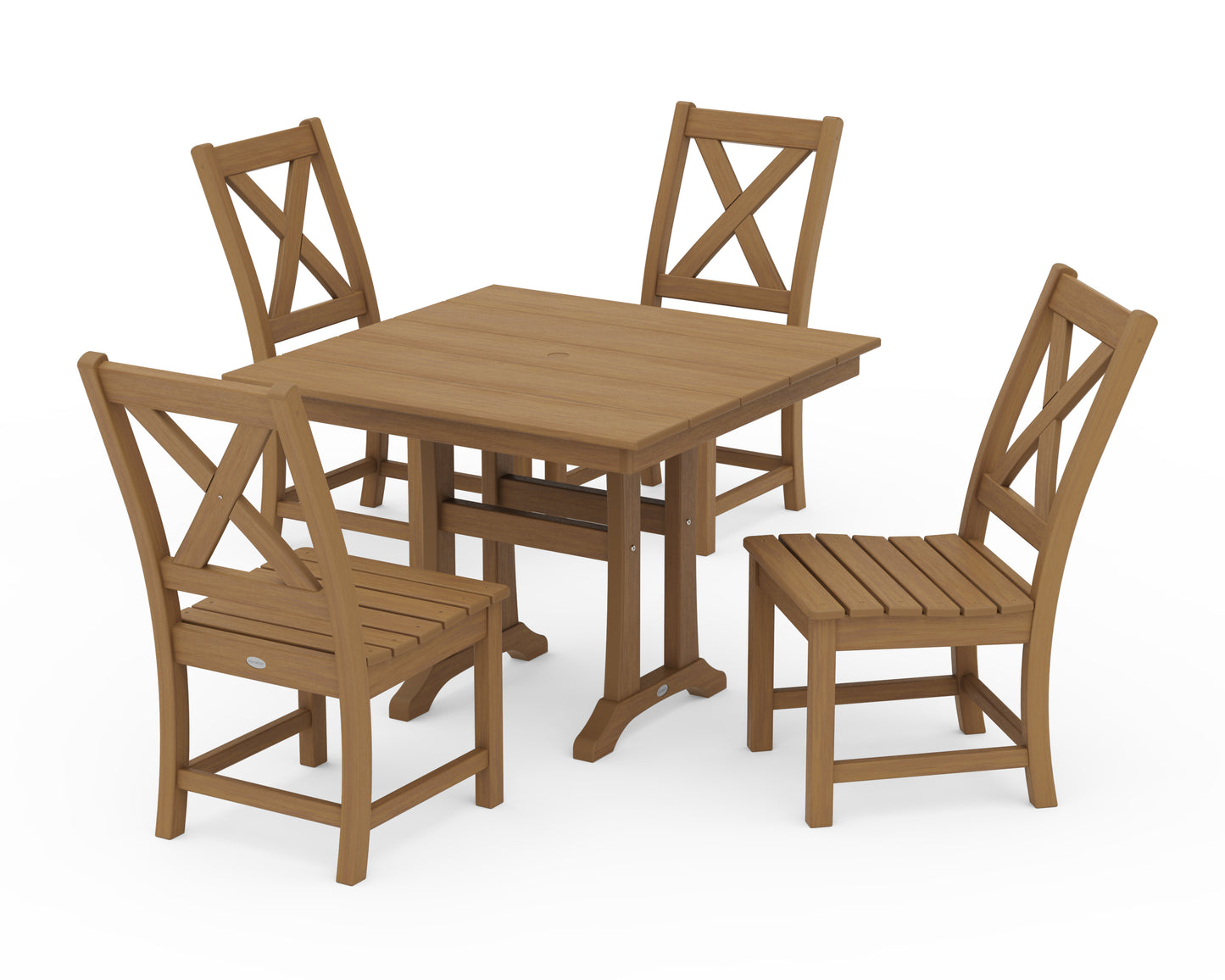 Braxton Side Chair 5-Piece Farmhouse Dining Set With Trestle Legs