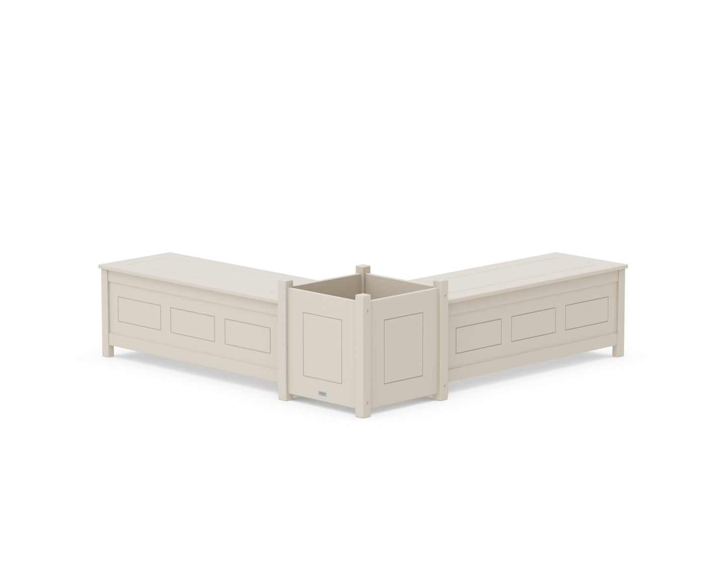 48" Country Living L- Shaped Planter Storage Bench Set- Large