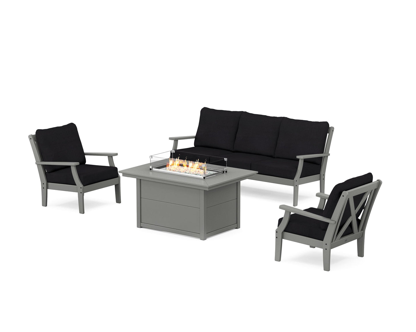 Braxton Deep Seating Fire Pit Table Set