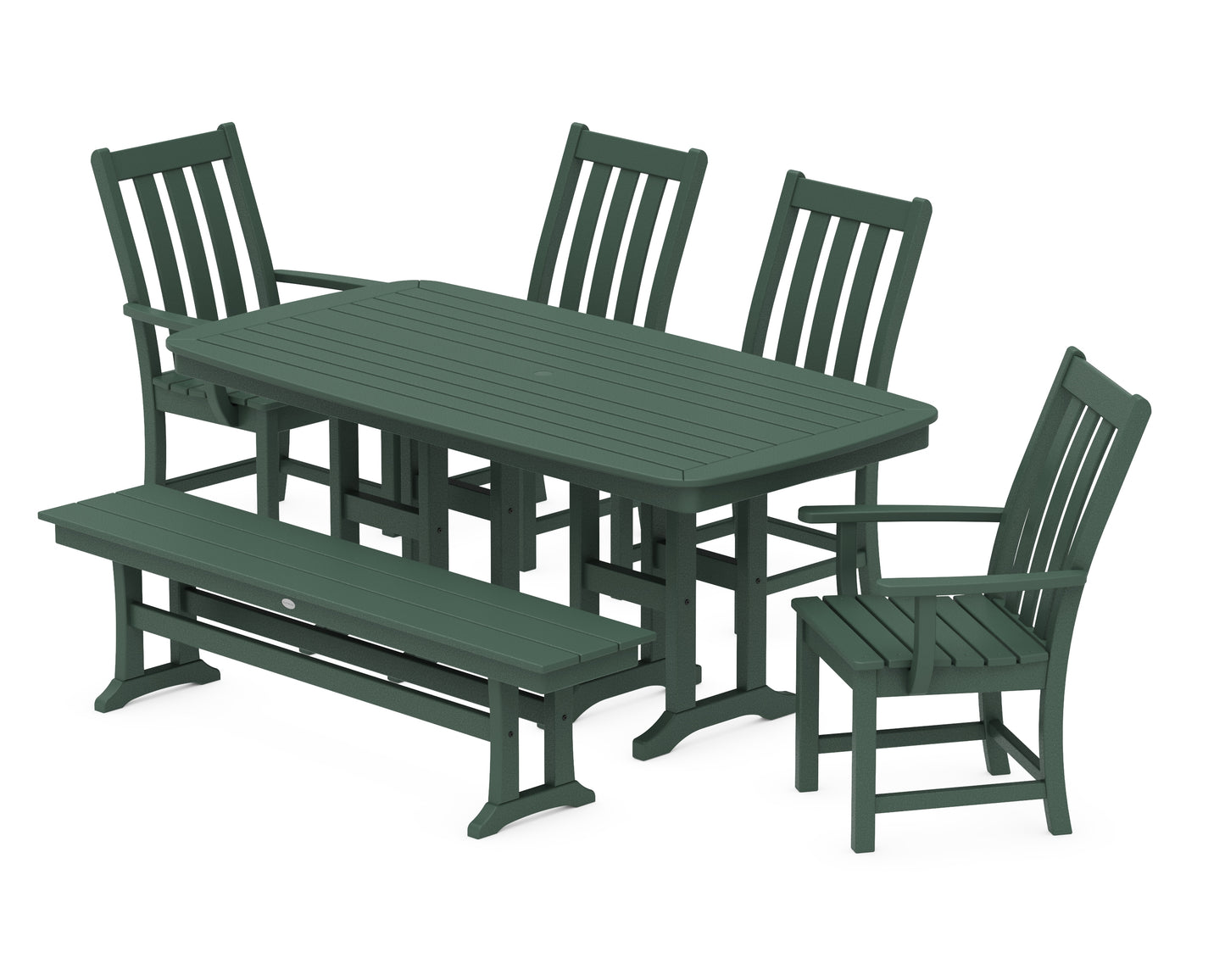 Vineyard 6-Piece Dining Set with Bench