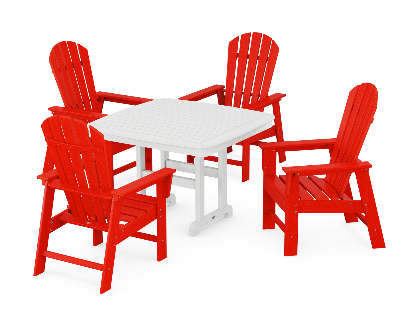 South Beach 5-Piece Dining Set with Trestle Legs