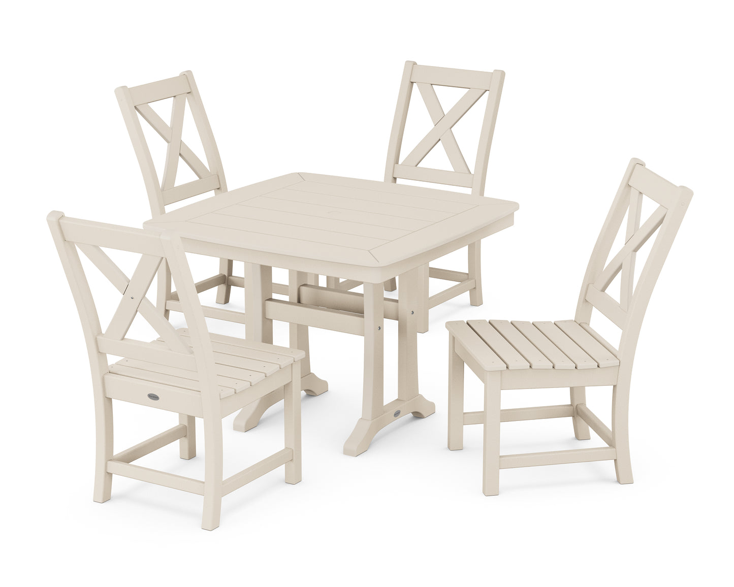 Braxton Side Chair 5-Piece Dining Set with Trestle Legs